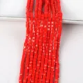 Rote 4mm facettierte quadratische Glasperlen für DIY-Schmuckherstellung Zubehör - 4mm about 96 / Hellrot