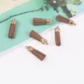 30mm brown suede tassels with gold caps for jewelry making diy craft accessories. - 20-Piece Set / Black and Red (02)