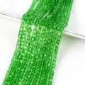 High quality 4mm green faceted glass square crystal beads for handmade DIY jewelry making - 4mm About 96 Pieces / Verdant
