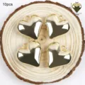 Pendentifs cœur dorés 10pcs accessoires bijoux DIY pour collier bracelet artisanat. - Style Cœur 1 23mm / 10 Pièces/Paquet / Or