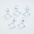 Lot de cinq fermoirs mousquetons pivotants blancs en forme d'étoile pour porte-clés DIY - 1 Pièce / Blanc