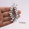 White rhinestone patch DIY crystal applique for clothing shoes accessories size 7x3.6cm - 33 White