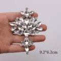 White rhinestone applique hot fix adhesive crystal patch for DIY clothing shoes accessories. - 36 White