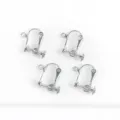 Adjustable screw-on clip-on earring converters for non-pierced ears, DIY jewelry findings. - White K/Silver