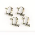 Bronze Screw Ear Clip Converter DIY Non Piercing Earring Findings 4 Pieces Set - Antique Bronze