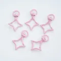 Fermoir mousqueton en métal peint rose en forme d'étoile pour porte-clés créatif DIY - 1 Pièce / Rose