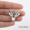 Kristall strass glas applikation aufnaeher DIY kleidung zubehoer naehen kunst 2.4x2.6cm - Stil 71 / Weiß