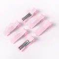 Lot de six barrettes à cheveux bec de canard rose clair avec ruban pour accessoire DIY - Pince Bec de Canard Carrée Semi-Enveloppée / Rose Clair