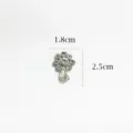 White rhinestone clothing applique flower patch for DIY shoes and garments 1.8x2.5cm - 73 White