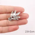White crystal rhinestone applique DIY apparel shoe accessory leaf flower patch 2.6x2cm - 74 White