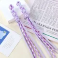Detail showing the intricate texture of hand-woven lavender and white nylon rope charms - 1 Piece/Pack / 02# Variegated Purple + Light Purple