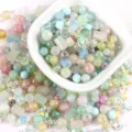 Macro view of assorted pastel glass beads in various shapes for jewelry making - 20.00g / 03