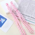 Close-up detail of pink and white two-tone nylon braided rope cords for DIY handmade bag charms - 1 Piece / 10# Pink Flower + Light Pink Dots