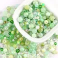 20g mixed green glass beads for DIY jewelry making in bohemian style - 20.00g / 02