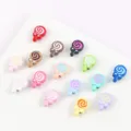Colorful enamel lollipop alloy beads, perfect for DIY jewelry making, bracelets, and keychains. - Symmetrical Black (07)