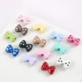 Colorful enamel bow heart beads alloy DIY spacer beads for handmade bracelets jewelry making - 36# Four-Way Bow