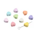 Colorful enamel heart alloy loose beads for DIY phone chains and cute necklaces. - 49# Macaron Heart