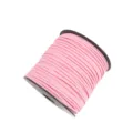Pink 2mm Faux Suede Cord Roll Double Sided Velvet String for DIY Craft Gift Box Packing Decor - Approx. 10m / Bundle / Without Spool / 30 Light Pink