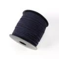 Dark Purple 2mm Faux Suede Cord Spool Velvet Thread for DIY Craft Jewelry Packaging - Approx. 10m / Bundle / Without Spool / 59 Ink Blue