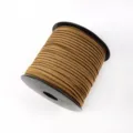 Brown suede cord 2mm faux leather lace for DIY crafts jewelry making gift box spool - Approx. 10m / Bundle / Without Spool / 56 Light Brownish Yellow