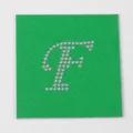 Modello Strass Hotfix DIY Lettera F Foglio Trasferimento Termico Verde Strumento Artigianato - Lettera F