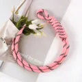 Pink and black hand-braided cord bag charm and keychain accessory with loop detail - Pink and Black