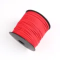 Red Faux Suede Cord 2mm Spool Roll DIY Handcraft Jewelry Making Velvet Craft Thread Roll - Approx. 10m / Bundle / Without Spool / 19 Red