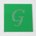 Modello strass termoadesivo fai da te verde quadrato lettera G modello di trasferimento per hobby - Lettera G