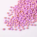 6mm resin layered flower nail art charms dopamine purple floral DIY phone case decor - Style 09 (Purple) / 100 Pieces/Pack