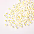 6mm resin layered flower nail art charms dopamine color cute DIY phone case accessories - Style 12 (White) / 100 Pieces/Pack