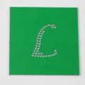 Modello di trasferimento termico strass DIY verde lettera C per artigianato fai da te. - Taglia L