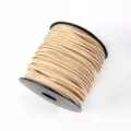 Beige faux suede cord 2mm leather string on spool for DIY crafts and gift packaging - Approx. 10m / Bundle / Without Spool / 49 Light Khaki
