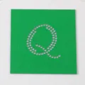 Modello strass lettera Q verde DIY motivo trasferimento a caldo materiale artigianale - Lettera Q