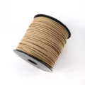 Brown faux suede cord spool 2mm craft leather string for DIY jewelry making and gift wrapping - Approx. 10m / Bundle / Without Spool / 51 Dark Khaki