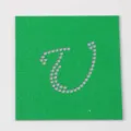 Modello Strass Hotfix DIY Lettera Verde Sagoma Artigianato Abbigliamento Decorazione - Lettera U