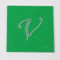 DIY Alfabeto Strass Modello Quadrato Verde Trasferimento Caldo Per Artigianato - Lettera V
