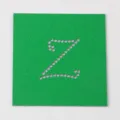Modello di trasferimento strass lettera Z verde DIY per artigianato creativo SKU. - Lettera Z