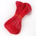 Macro de cerca de un paquete de cordón de cuero PU rojo brillante de 2 mm para bricolaje - Aprox. 10m/Manojo / 13# Rojo