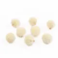 Seven 17mm cream faux mink fur ball pendants with gold loops for DIY jewelry crafts - 10 Pieces/Pack / Beige (01)
