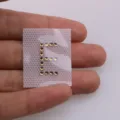 Gold Rhinestone Letter E Hot Fix Patch DIY Clothing Accessory Applique Decoration - Letter E / White