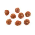 17mm brown imitation mink fur ball plush pendants for DIY jewelry making - 10 Pieces/Pack / Deep Brown (03)