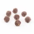 Soft 17mm brown faux mink fur pom-pom pendants for DIY earrings and jewelry crafts - 10 Pieces/Pack / Brown (04)