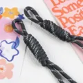Handmade black and white braided nylon rope pendant for bags or phone accessories - 07# Grey