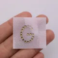 Gold rhinestone letter G hotfix patch for DIY clothing decoration and fashion accessories. - Letter G / White