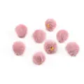 Ciondoli a sfera in finta pelliccia di visone rosa 17mm per gioielli DIY - 10 Pezzi/Confezione / Rosa (05)