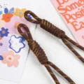 Ins style brown braided nylon rope strap charm with knotted detail for phone and bags - 02# Brown