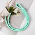 Mint green braided nylon rope strap accessory for phone or bag charms decoration - 20# Light Mint Green and White