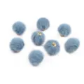 Ciondoli a sfera in finta pelliccia di visone blu da 17mm con occhielli dorati per gioielli DIY - 10 Pezzi/Confezione / Blu (07)