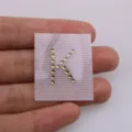 DIY gold rhinestone letter K hot fix patch sticker for clothing apparel decoration accessory. - Letter K / White