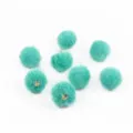 Pendenti a sfera in finta pelliccia di visone turchese 17mm per accessori gioielli DIY - 10 Pezzi/Confezione / Blu Lago (09)